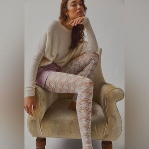 Free People Ivory Lacey Daze Leggings NEW M/L